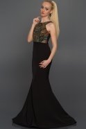 Длинное Вечернее Платье Черный AN2394