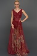 Длинное Вечернее Платье Бордовый ST5253