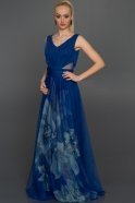 Длинное Вечернее Платье Ярко-синий-Мятный ST5253