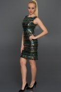 Короткое Вечернее Платье Изумрудно-зеленый C8054