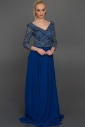 Длинное Выпускное Платье Ярко-синий ABU337