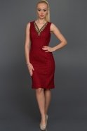 Короткое Вечернее Платье Бордовый N98533