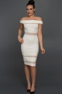 Короткое Вечернее Платье Белый KR54017