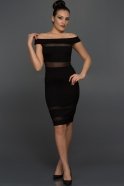 Короткое Вечернее Платье Черный KR54017