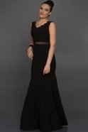 Длинное Вечернее Платье Черный ABU284