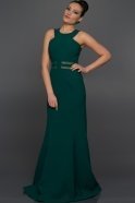 Длинное Вечернее Платье Изумрудно-зеленый ABU047