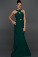 Длинное Вечернее Платье Изумрудно-зеленый W6007