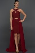 Длинное Вечернее Платье Бордовый ABK104