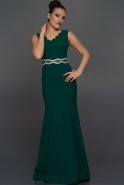 Длинное Вечернее Платье Изумрудно-зеленый ABU105