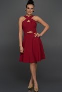 Короткое Вечернее Платье Бордовый W8000