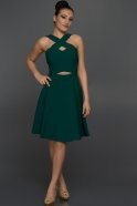 Короткое Вечернее Платье Изумрудно-зеленый W8000