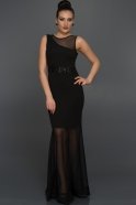 Длинное Вечернее Платье Черный AR36854