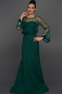 Длинное Выпускное Платье Изумрудно-зеленый C7226