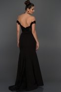 Длинное Вечернее Платье Черный ABU013