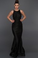 Длинное Вечернее Платье Черный ABU264