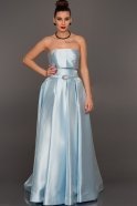 Длинное Вечернее Платье Светло-синий F4106
