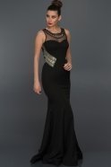 Длинное Вечернее Платье Черный S4349