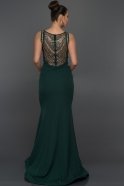 Длинное Вечернее Платье Изумрудно-зеленый S4354