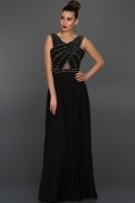 Длинное Вечернее Платье Черный S4360