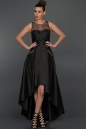 Вечернее Платье Короткое Спереди Длинное Сзади Черный S4371