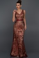 Длинное Вечернее Платье Бордовый S4389