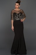 Длинное Вечернее Платье Черный S4390