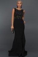 Длинное Вечернее Платье Черный AN2476