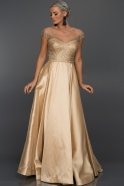 Длинное Вечернее Платье Золотой F134