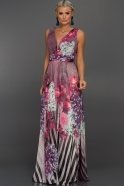 Длинное Вечернее Платье Пурпурный ST9077
