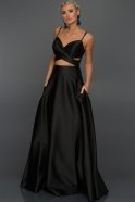 Длинное Вечернее Платье Черный ABU131