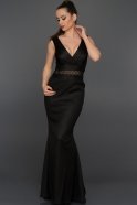 Длинное Вечернее Платье Черный F2853