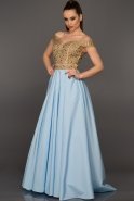 Длинное Вечернее Платье Светло-синий ABU028