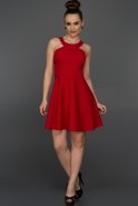 Короткое Вечернее Платье красный ABK004