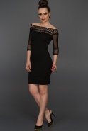 Короткое Вечернее Платье Черный AR36828