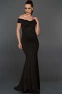 Длинное Вечернее Платье Черный ABU076