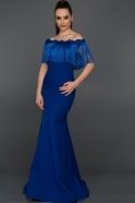 Длинное Вечернее Платье Ярко-синий ABU010