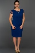Короткое Платье Большого Размера Ярко-синий AR36862