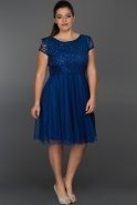 Короткое Платье Большого Размера Ярко-синий AR36877