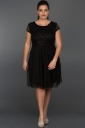 Короткое Платье Большого Размера Черный AR36877