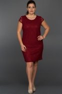 Короткое Свободное Вечернее Платье Бордовый AR36882