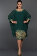 Вечернее Платье Свободного Кроя Изумрудно-зеленый ABK026