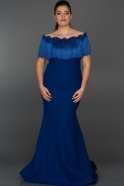 Длинное Широкое Платье Ярко-синий ABU024