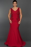 Длинное Платье Большого Размера красный GG6906