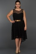 Короткое Платье Большого Размера Черный N98511