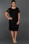 Короткое Свободное Вечернее Платье Черный N98515