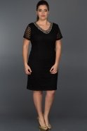 Короткое Платье Большого Размера Черный N98557