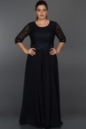 Длинное Свободное Вечернее Платье Темно-синий NR5041