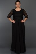 Длинное Свободное Вечернее Платье Черный NR5041