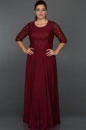Длинное Свободное Вечернее Платье Вишневый NR5041