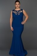 Длинное Платье Большого Размера Ярко-синий W10000